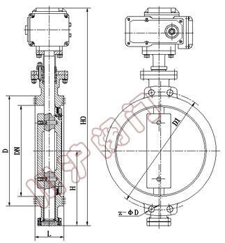 電動對夾蝶閥 結(jié)構(gòu)圖