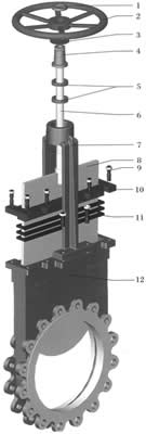 PZ973電動刀型閘閥部件材質說明