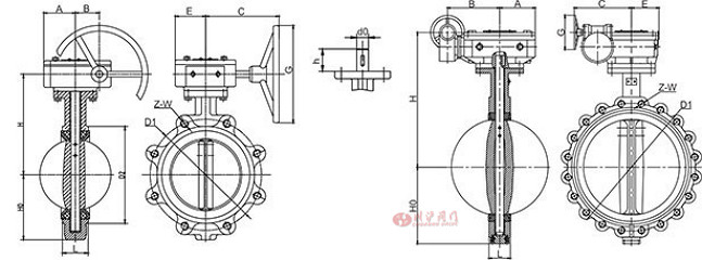 凸耳式襯膠蝶閥