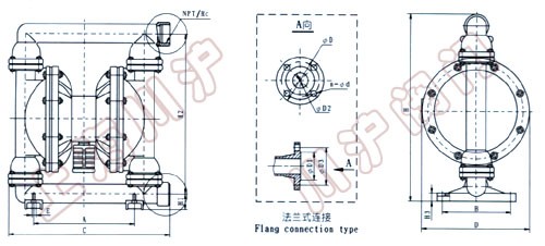 QBY氣動隔膜泵 結構簡圖