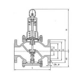 Y416X直接作用彈簧薄膜式減壓閥 ,結(jié)構(gòu)圖