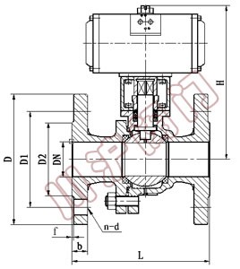 ZSHO氣動切斷球閥 尺寸圖